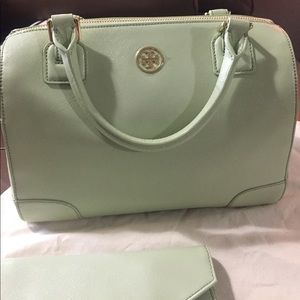 Tory Burch Robinson satchel mint julep
